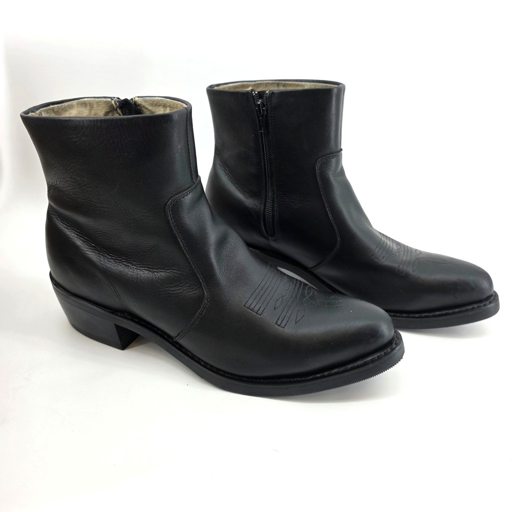 Durango TR820 Mens 7 Inch Leather Side Zip Western Boots Black Size 10.5 D